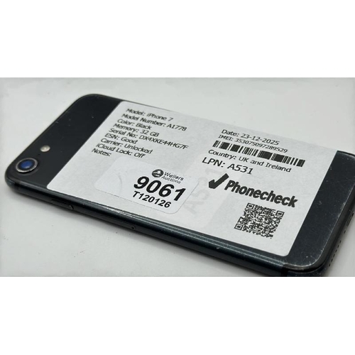 9061 - APPLE IPHONE 7 / A2278 / 32GB / IMEI: 350375097289529 / I-CLOUD UNLOCKED