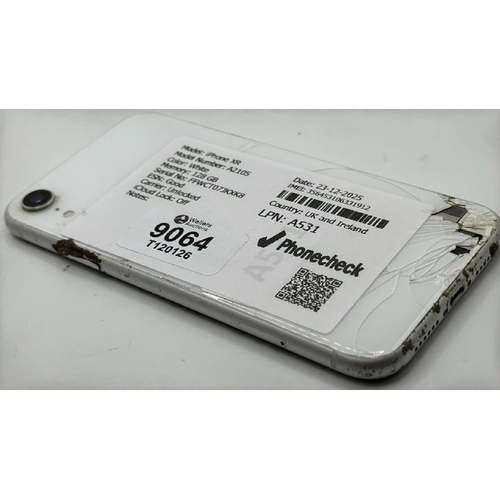 9064 - APPLE IPHONE XR / A2105 / 128GB / IMEI: 356453106331912 / I-CLOUD UNLOCKED