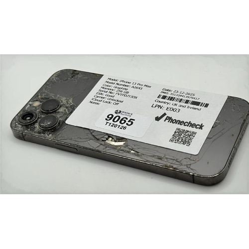 9065 - APPLE IPHONE 13 PRO MAX / A2643 / 256GB / IMEI: 351339413979417 / I-CLOUD UNLOCKED