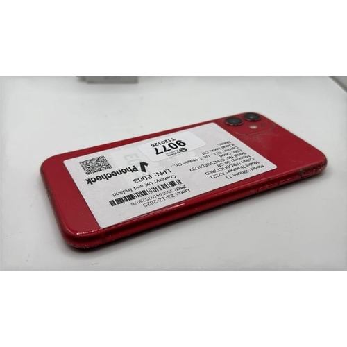 9077 - APPLE IPHONE 11 / 64GB / A2221 / IMEI: 356564103528076 / I-CLOUD UNLOCKED