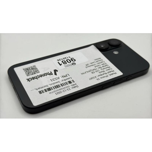 9081 - APPLE IPHONE 16 / 128GB / A3287 / IMEI: 350343681655734 / I-CLOUD UNLOCKED