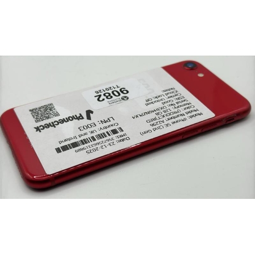 9082 - APPLE IPHONE SE (2ND GEN) / 128GB / A2296 / IMEI: 356725663319889 / I-CLOUD UNLOCKED