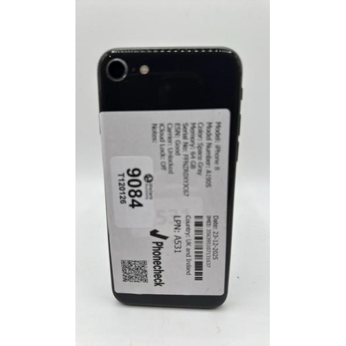 9084 - APPLE IPHONE 8 / A1905 / 64GB / IMEI: 356395107131637 / I-CLOUD UNLOCKED