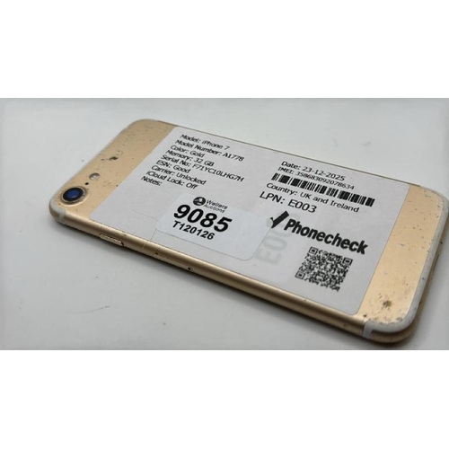 9085 - APPLE IPHONE 7 / A1778 / 32GB / IMEI: 358683092078634 / I-CLOUD UNLOCKED