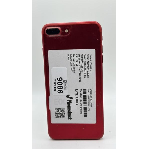 9086 - APPLE IPHONE 7 PLUS / A1784 / 128GB / IMEI: 355358086011676 / I-CLOUD UNLOCKED
