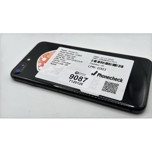 9087 - APPLE IPHONE 8 PLUS / A1864 / 256GB / IMEI: 358688095319075 / I-CLOUD UNLOCKED