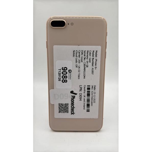 9088 - APPLE IPHONE 8 PLUS / A1897 / 64GB / IMEI: 352977090528095 / I-CLOUD UNLOCKED