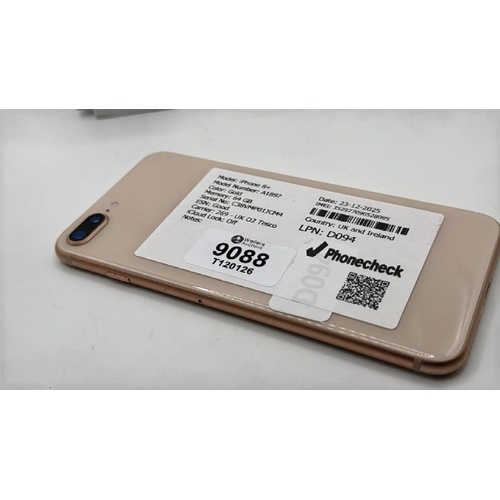 9088 - APPLE IPHONE 8 PLUS / A1897 / 64GB / IMEI: 352977090528095 / I-CLOUD UNLOCKED