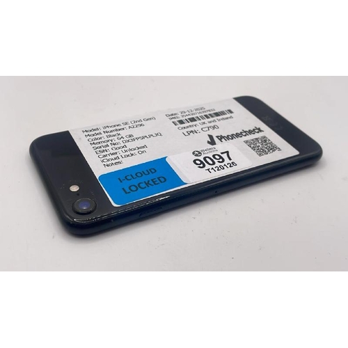 9097 - APPLE IPHONE SE (2ND GEN) / A2296 / 64GB / IMEI: 354430716397832 / I-CLOUD LOCKED