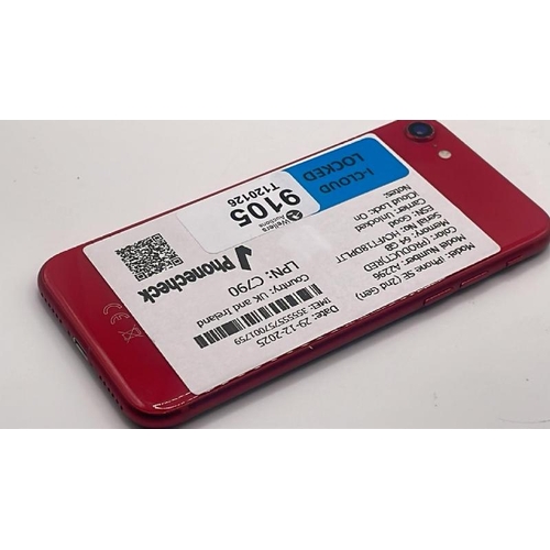 9105 - APPLE IPHONE SE (2ND GEN) / A2296 / 64GB / IMEI: 355555757001759 / I-CLOUD LOCKED