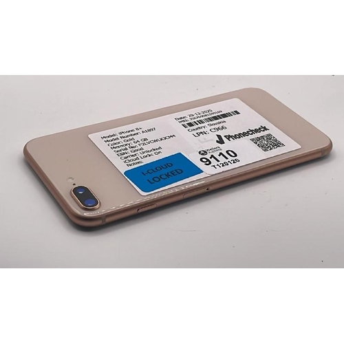 9110 - APPLE IPHONE 8 PLUS / A1897 / 64GB / IMEI: 356769081599169 / I-CLOUD LOCKED