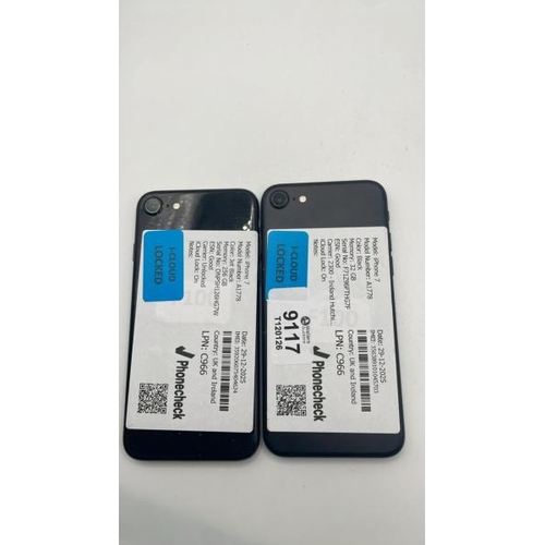 9117 - X2 APPLE IPHONES: IPHONE 7 / A1778 / 32GB / IMEI: 356389101045703 & IPHONE 7 / A1778 / 256GB / IMEI:... 