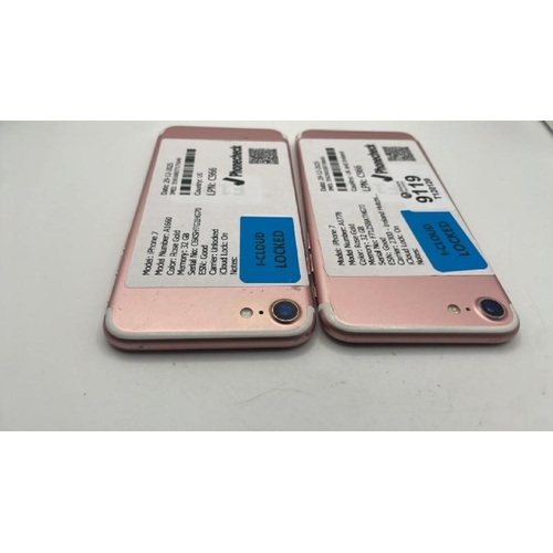 9119 - X2 APPLE IPHONES: IPHONE 7 / A1778 / 32GB / IMEI: 359168077175646 & IMEI: 356390100738645 / I-CLOUD ... 