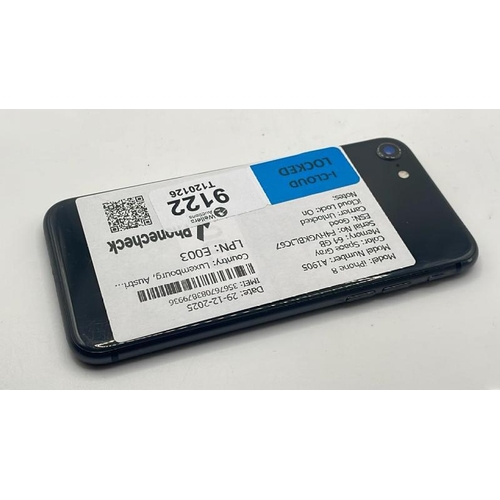 9122 - APPLE IPHONE 8 / A1905 / 64GB / IMEI: 356767083879936 / I-CLOUD LOCKED