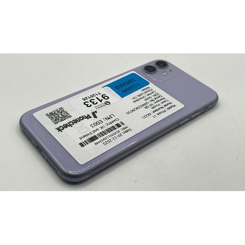 9133 - APPLE IPHONE 11 / A2221 / 64GB / IMEI: 352929112603448 / I-CLOUD LOCKED