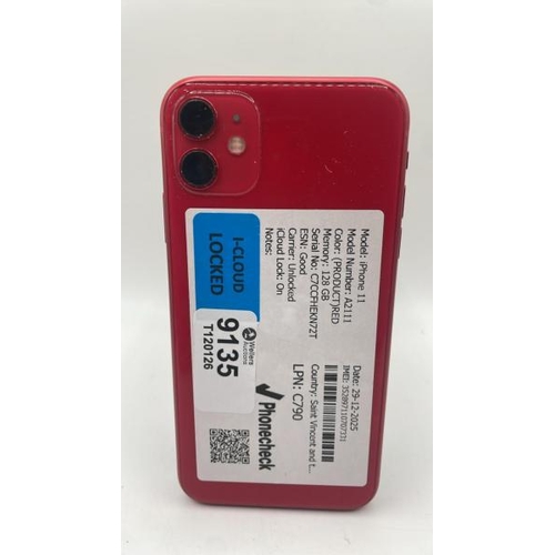 9135 - APPLE IPHONE 11 / A2111 / 128GB / IMEI: 352897110707331 / I-CLOUD LOCKED