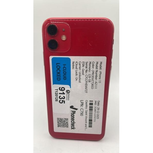9135 - APPLE IPHONE 11 / A2111 / 128GB / IMEI: 352897110707331 / I-CLOUD LOCKED