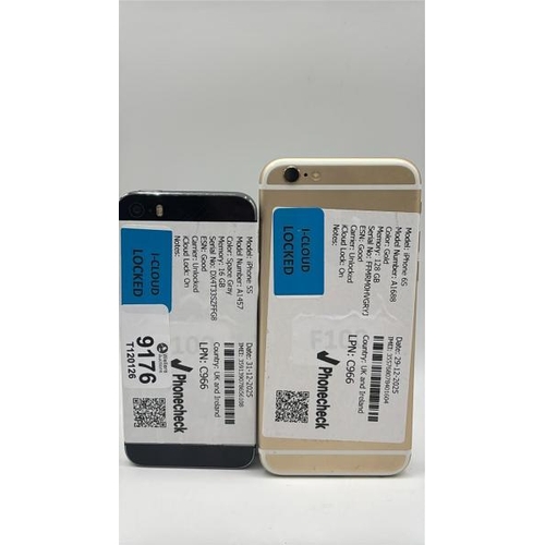 9176 - X2 APPLE IPHONES: IPHONE 5S / A1457 / 16GB / IMEI: 359139078656108 / IPHONE 6S / A1688 / 128GB / IME... 