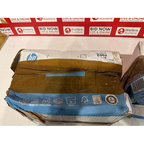 7002 - X2 PACKS OF NEW HP A4 OFFICE PAPER