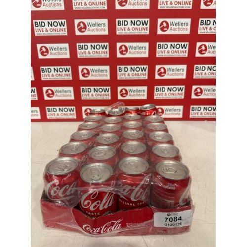 7084 - CRATE OF 24 COCA COLA CANS, 330ML