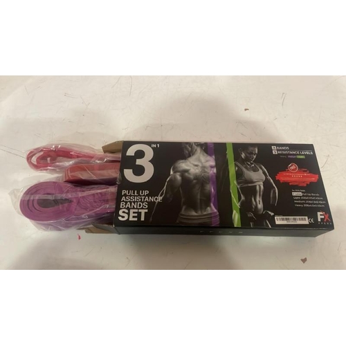 8029 - SET OF 3 PULL UP RESISTANCE BANDS HEAVY, MEDIUM & LIGHT