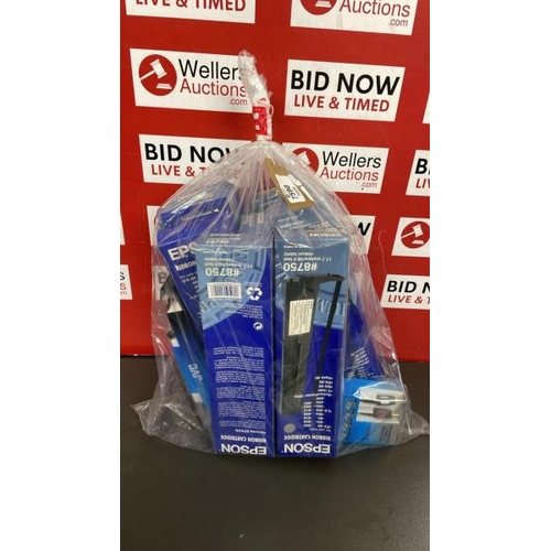 7590 - BAG OF BRAND NEW MIXED INC. EPSON RIBBON CARTRIDGE, CABLE