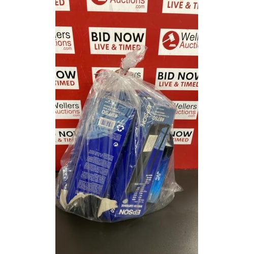 7590 - BAG OF BRAND NEW MIXED INC. EPSON RIBBON CARTRIDGE, CABLE
