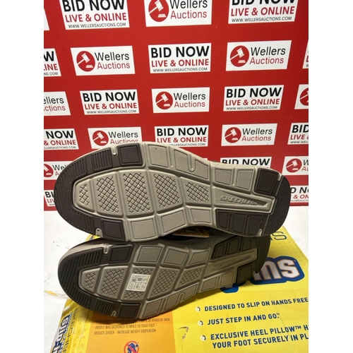 7066 - NEW SKETCHERS SLIP INS VEGAN BROWN SIZE  9  WITH BOX