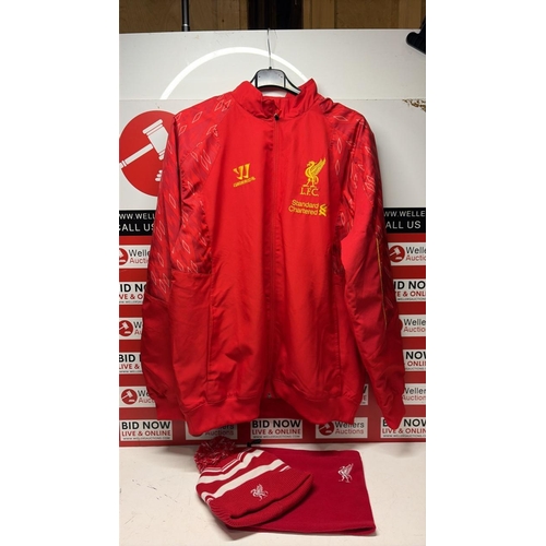 8059 - LIVERPOOL FC CLOTHING ASSORTMENT INC. JACKET XL, SNOOD AND BOBBLE HAT