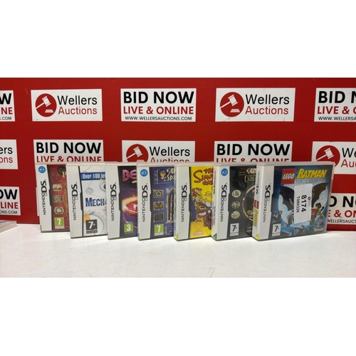 8174 - 7X NINTENDO DS GAMES INC LEGO BATMAN, THE SIMPSONS GAME, MECHANIC MASTER