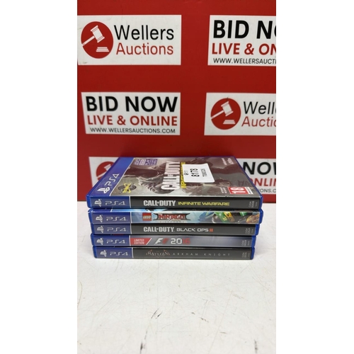8178 - 5X PLAYSTATION 4 GAMES INC CALL OF DUTY, LEGO NINJAGO, F1 2016