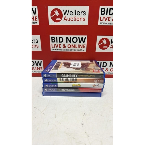 8179 - 5X PLAYSTATION 4 GAMES INC CALL OF DUTY, BATTLEFIELD, DRIVE CLUB, NBA 2K19