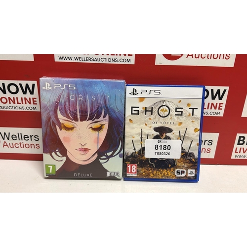 8180 - 2X PLAYSTATION 5 GAMES GHOST OF YOTEL & GRIS