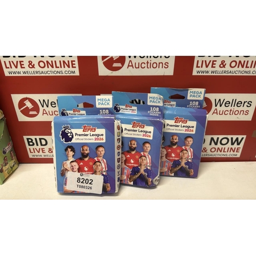 8202 - 3X TOPPS PREMIER LEAGUE 2026 MEGA PACK