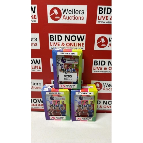 8205 - 3X TOPPS PREMIER LEAGUE 2026 STICKER TIN PACK 75 STICKERS INSIDE