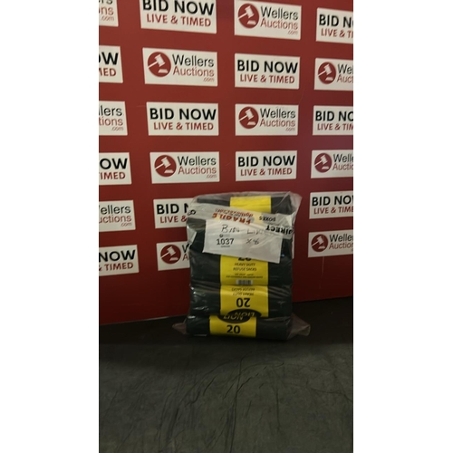 1037 - BAG OF NEW BIN LINERS APPROX 8 PACKS
