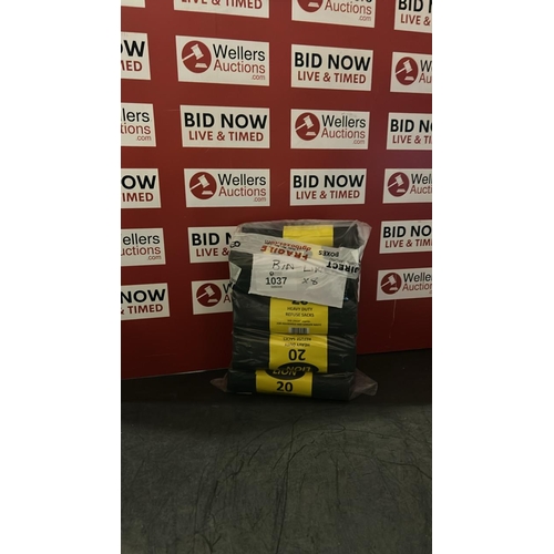 1037 - BAG OF NEW BIN LINERS APPROX 8 PACKS