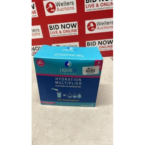 6092 - LIQUID I.V.� HYDRATION MULTIPLIER� ELECTROLYTE POWDER MIX LEMON LIME / PLEASE NOTE: ANY PURCHASES LE... 
