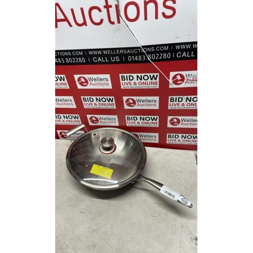 6108 - MIU STAINLESS STEEL 34CM WOK & UTENSIL / PLEASE NOTE: ANY PURCHASES LEFT AFTER 5 WORKING DAYS MAY BE... 