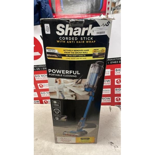 6113 - SHARK HZ400UKT CORDED STICK VACUUM    / PLEASE NOTE: ANY PURCHASES LEFT AFTER 5 WORKING DAYS MAY BE ... 