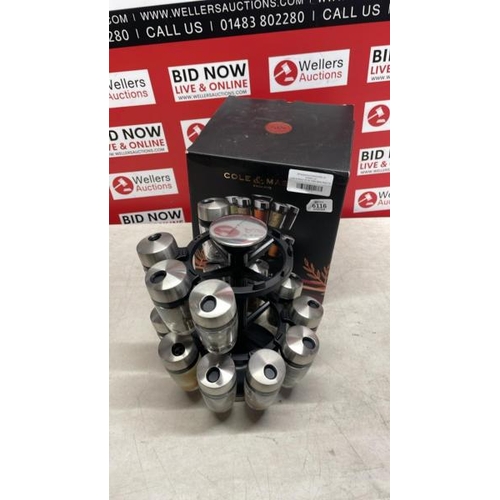 6116 - COLE & MASON 20 JAR FILLED SPICE RACK CAROUSEL / PLEASE NOTE: ANY PURCHASES LEFT AFTER 5 WORKING DAY... 