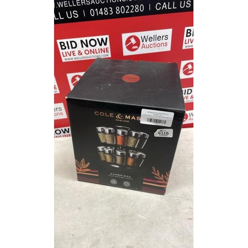 6116 - COLE & MASON 20 JAR FILLED SPICE RACK CAROUSEL / PLEASE NOTE: ANY PURCHASES LEFT AFTER 5 WORKING DAY... 