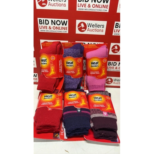 3189 - X6 NEW PACKS OF HEAT HOLDERS THERMAL SOCKS, UK4-8