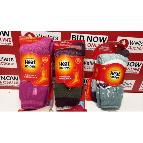 3190 - X6 NEW PACKS OF HEAT HOLDERS THERMAL SOCKS, UK4-8