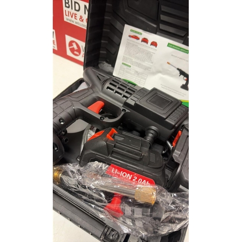 3201 - NEW CORDLESS PRESSURE WASHER WITH X2 BATTERIES