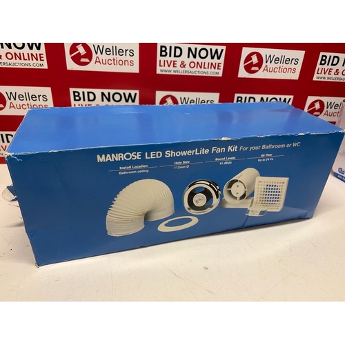 3207 - NEW MANROSE LED SHOWER LITE FAN KIT FOR YOUR BATHROOM OR WC