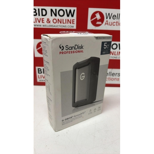 3216 - NEW SANDISK PROFESSIONAL G-DRIVE ARMOR ATD 5TB HARD DRIVE