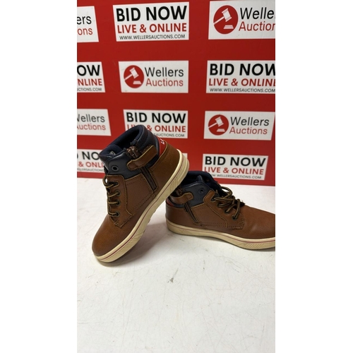 8038 - KIDS PRE-OWNED LEVIS HIGH TOP TRAINERS / SIZE 10.5