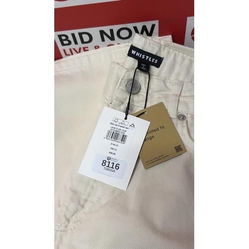 8116 - LADIES NEW WHISTLES WIDE LEG CROPPED JEAN RRP £69 / SIZE 28
