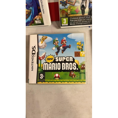 8074 - NINTENDO 3DS, DS, AND WII GAMES INC. MENSA ACADEMY, SUPER MARIO BROS, WII SPORTS CONNECTION ETC